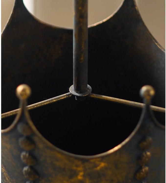 Vintage Wrought Iron Umbrella Stand, Distressed Umbrella Holder with Handle, Floor Standing Umbrella Storage, Multi-scene Umbrella Basket for Entryway, Living Room