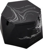 FREELOVE Concrete Ashtray with Lid & Stainless Steel Ashtrays for Cigarettes, Cement Ash Tray Smoking Holder Indoor Smokeless Outdoor Windproof Patio Home Office Cool Decor(Black-White, Large)
