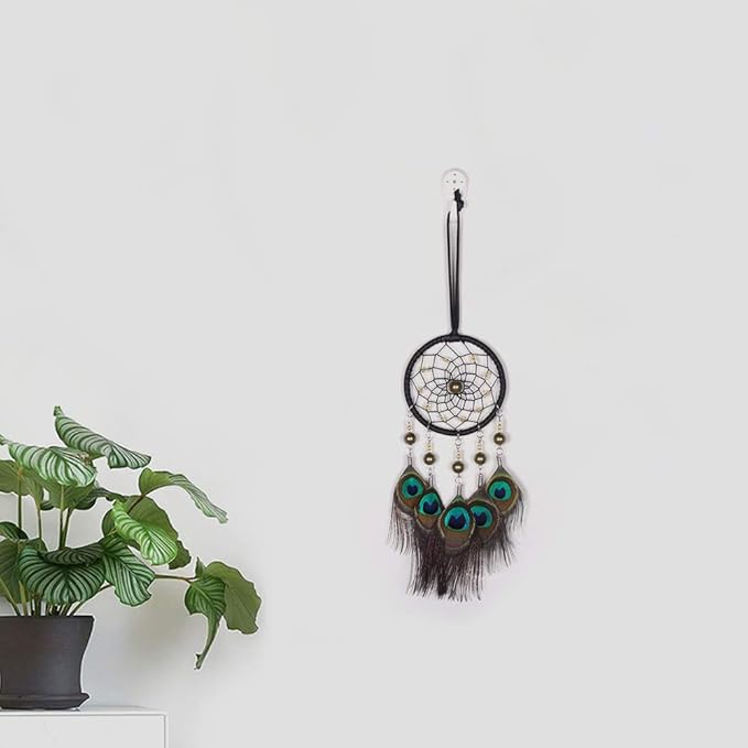 Car Dream Catcher, Handmade Dream Catchers Peacock Feather Dreamcatcher for Wall Hanging Home Decorations Car Charms