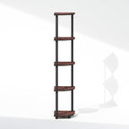 Furinno Turn-N-Tube Storage Shelves, 5-Tier Book Shelf, Corner Shelf, Toolless Open Shelves, for Organization and Storage, Living Room, Home Office, Hallway, Bedroom, Dark Cherry
