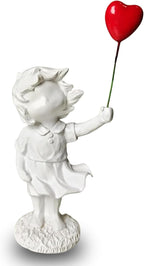 Banksy Street Graffiti Art Statue,Love Balloon Girl Room Decor,Resin Ornaments,Living Room Dining Desk Decorations,Bookshelf Decorative Objects(White)