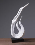 Abstract Sculpture Decor Modern Art Gift Holy Flame Figurine Statue for Home Office Living Dining Room White 16.5 Inch