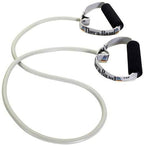 THERABAND Resistance Tubing with Soft Handles, Silver, Super Heavy Level, 50" Latex Stretch Resistance Bands for Exercise, Professional Workout Bands for Upper & Lower Body, Color-Coded Levels