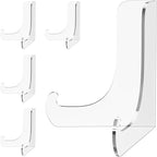 Dooiclear 5 Pack Acrylic Display Stand, Plate Stand for Display, Clear Easel Stand, Display Holder for Card, Frame, Picture, Magazine, Book, CD, Phone (Small/ 3 Inch)