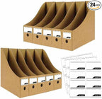 ANSSDO 24 Pack Brown Cardboard Magazine Holder Bulk Kraft Magazine File Holder Magazine Organizer, Magazine Storage Box, Large Volume Magazine File Organizer as Book Bins or Folder Holder for Desk