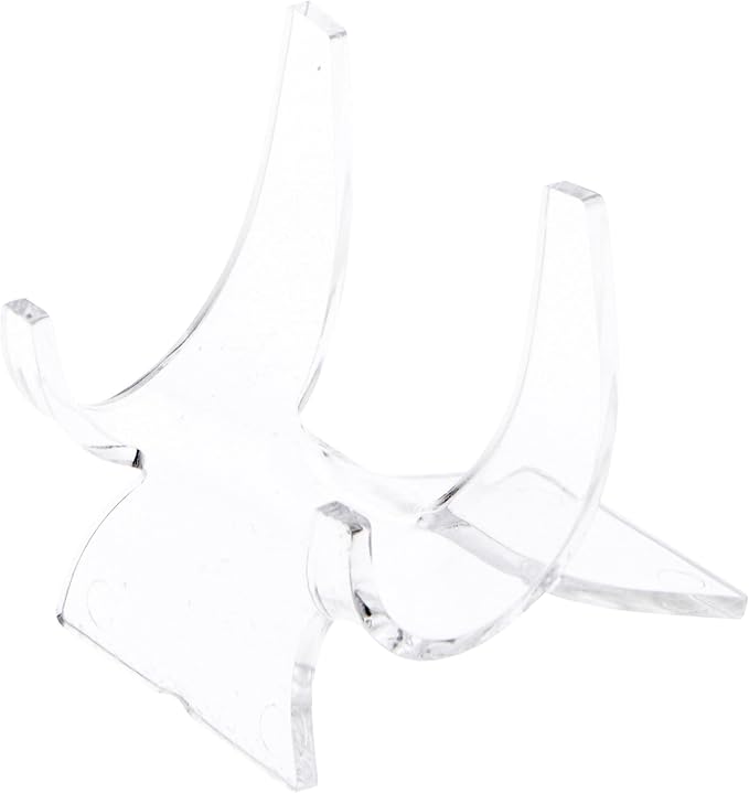 Plymor Clear Acrylic Double-Scoop Display Easel, 1.75" H x 1.75" W x 1.75" D