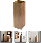 HOMSFOU Umbrella Stand Wood Umbrella Holder Farmhouse Bucket Square Wooden Holder Canes Walking Sticks for Home Office Entryway 6.3" L x 6.3" W x 19.7" H