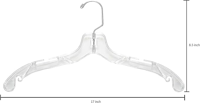 DEILSY™ Clear Plastic Hangers 50 Pack - Durable Clothes Hanger for Wardrobe Organization, Essential Plastic Hanger for Garments, Versatile Coat Hangers for Home and Retail Use
