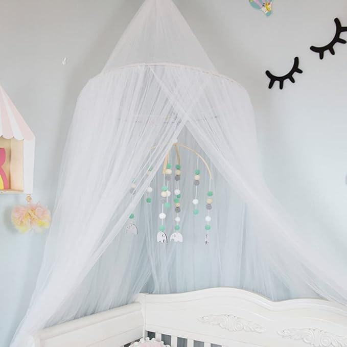 WAYUTO Neutral Handmade Felt Ball Ceiling Mobile - Pink Cloud Design
