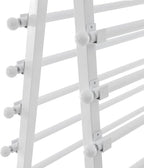 15 Tier Ribbon Holder Organizer Rack, Movable Scarf Towel Holder, Double-Sided Scarf Rack with Lockable Wheels, Floor Standing Ribbon Organizer for Craft Room Cake Shop Flower Store (White)