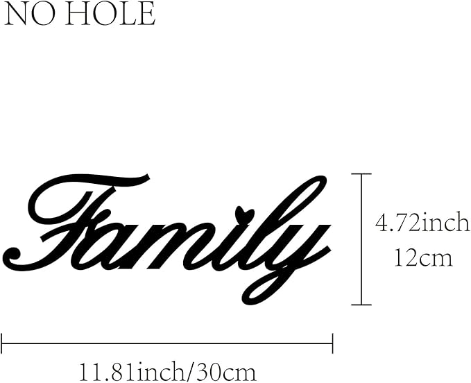 CREATCABIN Wood Family Sign Wall Decor Art Cutout Letter Word Laser Cut Unfinished Decorative Accessories Modern for Living Room Home Door Farmhouse Porch Bedroom Decoration 11.8 x 4.7 Inch,Black
