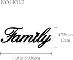 CREATCABIN Wood Family Sign Wall Decor Art Cutout Letter Word Laser Cut Unfinished Decorative Accessories Modern for Living Room Home Door Farmhouse Porch Bedroom Decoration 11.8 x 4.7 Inch,Black