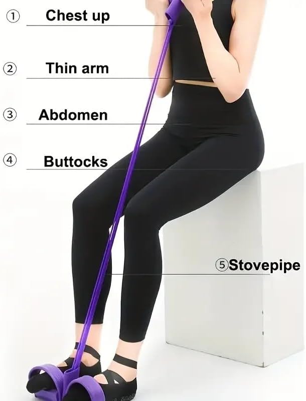 21 Fitness Resistance Bands Set with 4 Tube Pedal Ankle Puller - Multifunction Tension Rope for Abdomen Waist Arm Leg Stretching, Sit-Up Assistance Elastic Strength Bands with Handles