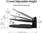 Shoe Slots Organizer, Shoe Stackers Space Saver, Adjustable Double Layer Stack Shoe, Take Up Less Space & Organize More Shoes, Holder for Closet Organization (Black, 10 Pack)