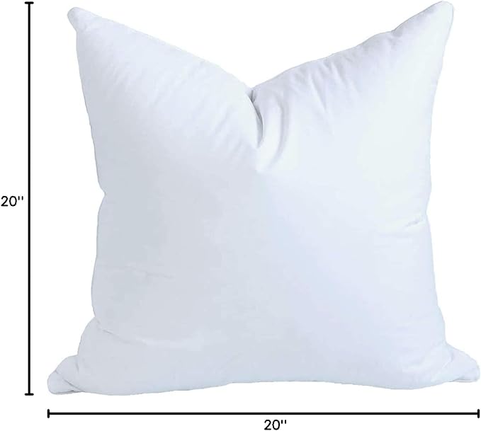 MoonRest® 20x20 Inch Synthetic Down Alternative Square Pillow Insert Form Stuffer for Sofa Shams, Decorative Throw Pillow, Cushion and Bed Pillow Stuffing - Hypoallergenic 20“X 20”