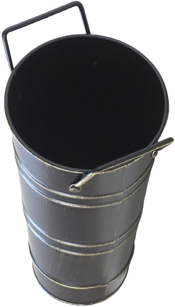 NOLITOY Metal Umbrella Stand Rack Large Umbrella Holder Bin Freestanding Walking Stick Cane Holders Rustic Farmhouse Flower Bucket Vase for Entryway Office Home Black