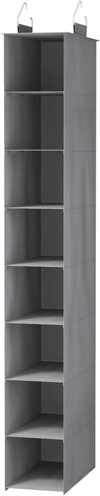 Lifewit Closet Shoe Organizer Hanging 8 Section, Collapsible Closet Organizers and Storage for Shelf, Shoe Hanger for Wardrode, Dorm, 11.8" L X 5.9" W X 41.1" H, Gray