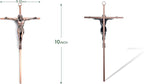 DCCXN Metal Cross for Wall Decor Catholic, Crucifix Wall Cross of Jesus Christ-10 Inch Antique Copper