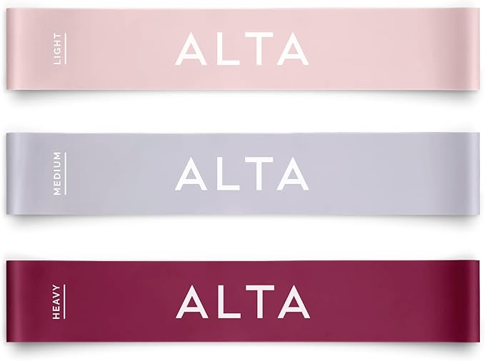 ALTA Mini Loop Bands for Exercise - Premium Durable Latex - Small Resistance Bands for Women, Booty Bands for Working Out, Leg Stretch Loops for Physical Therapy, Pilates Exercise Mini Bands Set
