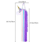 Basumee Unicorn Hair Bow Holder for Girls Wall Hanging Decor and Baby Hair Clip Hanger Organizer, Cyan Lavender