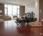 Vintage Decorative Metal Car Model – Handmade Classic Collectible Car Ornament, Rustic Retro Home & Office Décor Accent, Metal Antique Car Gift, 8 x 3 x 4.5 in