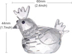 LONGWIN Crystal Animal Figurines Mini Glass Chicken Statues Home Table Decoration Ornaments Collectible