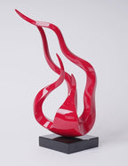 Abstract Sculpture Decor Modern Art Gift Holy Flame Figurine Statue for Bookshelf Table Desktop Office Red 16.5 Inch