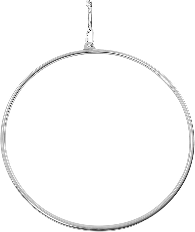 Aerial Hoop Set 33.5" Aerial Lyra Hoop Professional Circus Fitness with Complete Rigging Hardware Kit Acrobatics Equipment Hanging Rings for Home Yoga Dance Sling Kit