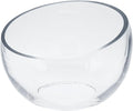 WGVI Slant Cut Bowl Glass Vase, Width 6.7", Height 5", Clear Terrarium, Candy Dish, Fruit Jar, Floral Container for Wedding Party Event, Home Office Decor, 1 Piece
