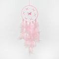 Pretty Jolly Dreamy Girls Butterfly Dream Catcher Wall Decor Fairy Pink Feather Baby Dreamcatcher Handmade Home Décor Wall Hanging for Nursery Bedroom Girls Birthday Gift