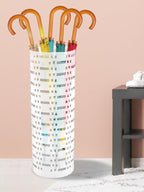 Umbrella Stand Rack, Free Standing Round Metal Umbrella Holder, Walking Sticks Umbrella Bins Waterproof Umbrella Storage Rack 16.5 x 6 inch Hollow Umbrella Storage Bucket for Indoor Home Office(white)