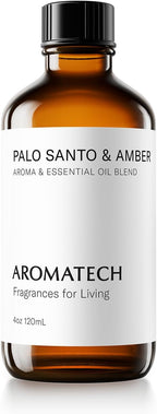 AromaTech Palo Santo & Amber Premium Aroma Oil – Grounding & Inspiring Home Fragrance with Notes of Clary Sage & Lavandin for Scent Diffusers, Cold-Air and UltraSonic Scent Machines (120 mL)