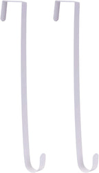 Sattiyrch 15" Wreath Hanger for Front Door,Sturdy Steel Wreath Door Hanger,Over The Door Hanger Hook (White,2)