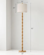 BOBOMOMO 62" Rustic Farmhouse Floor Lamp with Remote & Dimmable 9W Bulb, 3 Color Temperatures Resin Standing Lamp, Retro Corner Tall Lamp for Living Room, Bedroom, Nursery, Office, Reading Nock
