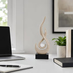 Modern Abstract Art Table Decoration,Resin Flame Statue Modern Centerpiece Ornaments for Living Room Great Gift Idea Home Decor,Collectibles (Grey)