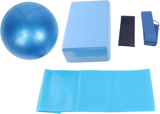 5 in 1 Yoga Set, Yoga Blocks with Stretch Belt, Latex Towel, and Yoga, Complete Workout Kit for Home Gym, Yoga and Pilates Training