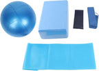5 - Piece Yoga Set with Block/Stretch Belt/Loop Band/Ball/Towel | Trusted EVA & Latex Materials | Portable Exercise Kit for Home/Gym/Travel