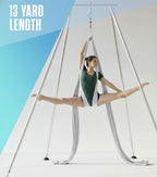 Houseables Aerial Silks, Yoga Swing, Aerial Yoga Hammock, Ariel Silk, Gymnastics Swing, Acrobatics Equipment, For Home, Indoor, Outdoor, Arial Setup, Rig, Sling, Portable