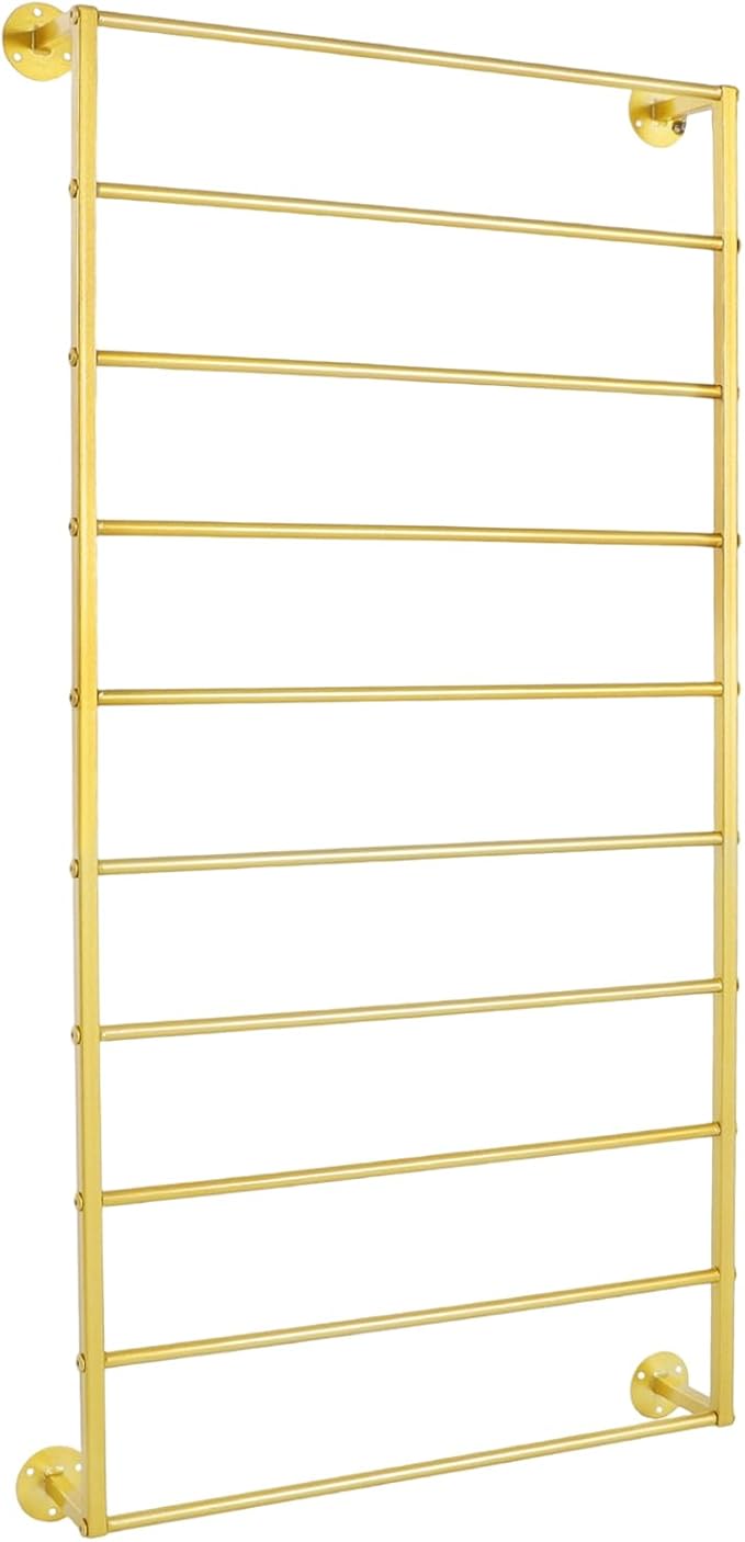 Scarf Organizer, Hijab Organizer, 10 Tier Wall Mounted Ribbon Rack, Ties Silk Scarves Towels Storage Multifunctional Metal Rack, Wall Shelf for Clothing Store, Flower Shop, Home