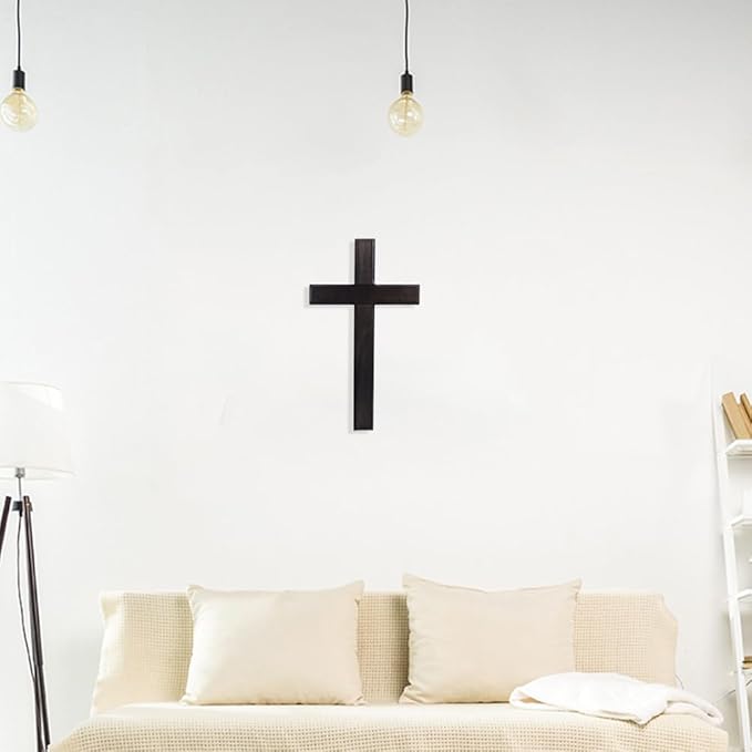BESPORTBLE 2pcs Wooden Cross Wall Decor for Home, Weddings, Parties, Christian Religious Meditation, Spiritual Wall Cross for Churches and Prayer Rooms, Black