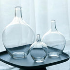 Ryddelighome Large Clear Glass Vase 12 Inch - Round Glass Vase for Flowers, Clear Round Vase Pampas Grass Decor, Glass Jar Table Centerpiece Home Decor