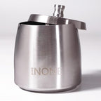INONE Extra Large Ashtray with Lid for Cigarette, Stainless Steel Smokeless Odorless Windproof Ash tray for Home Office Tabletop Outside Patio Outdoor Balcony(4.72''x3.93''x4.33'')