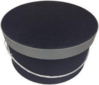 Sarah's Hat Boxes Classic Black/Gray Hat Box – 14.75" x 7.5" (Dia. x Ht.) Handmade in USA – Odorless Non-Toxic Adhesive, Cording Handle – Premium Storage for Hats & Accessories