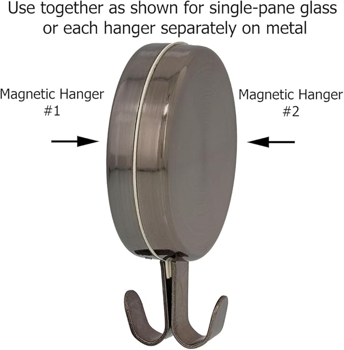 Haute Decor Attract Magnetic Wreath Hanger (Brushed Nickel) - Set of 2 Magnets - for 2 Metal Doors/Surfaces or 1 Single-Pane Glass Door/Window - Holds up to 10lbs.