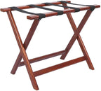 LZMS Walnut Wood Folding Luggage Rack 24.75" x 14.25" x 19.75",Luggage Stand for Guest Room,High-end Hotels, Resorts & Home | Premium Walnut Finish