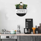 Rustic Kitchen Decor,This Kitchen Is Seasoned With Love Rustic Round Wooden Sign,For Home, Office, Store Or Restaurant