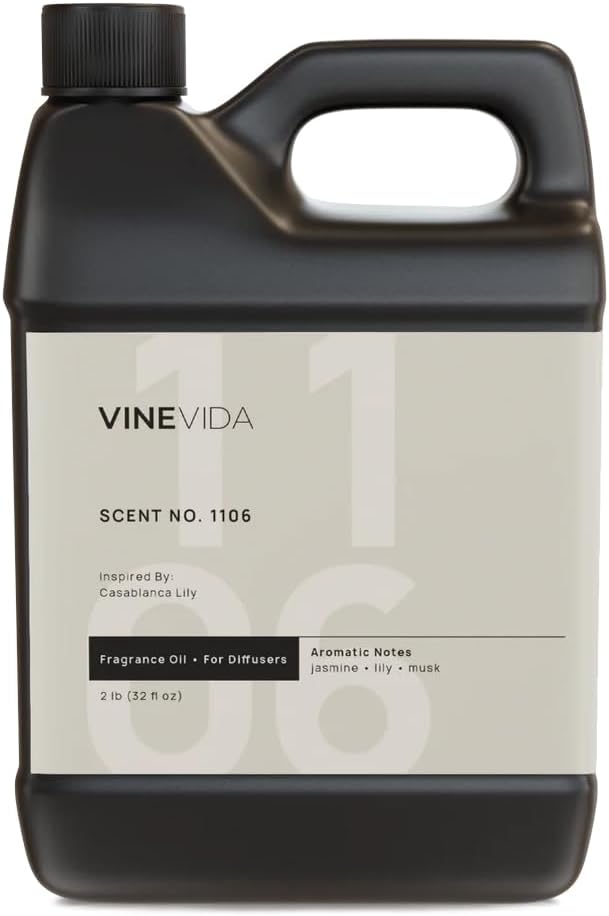 VINEVIDA [32 Fl Oz] Scent NO. 1106 Fragrance Oil for Cold Air Diffusers, Aromatic Notes of Casablanca Lily, Ocean Air & Jasmine Essential Oils for Diffuser Oil Refill & Air Freshener Room Spray