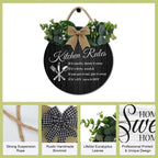 Retro Kitchen Decor,Kitchen Rules Rustic Round Wooden Sign,For Home, Office, Store Or Restaurant