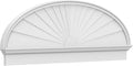 64" W x 22-7/8"H x 2-3/4"P Elliptical Sunburst Architectural Grade PVC Combination Pediment