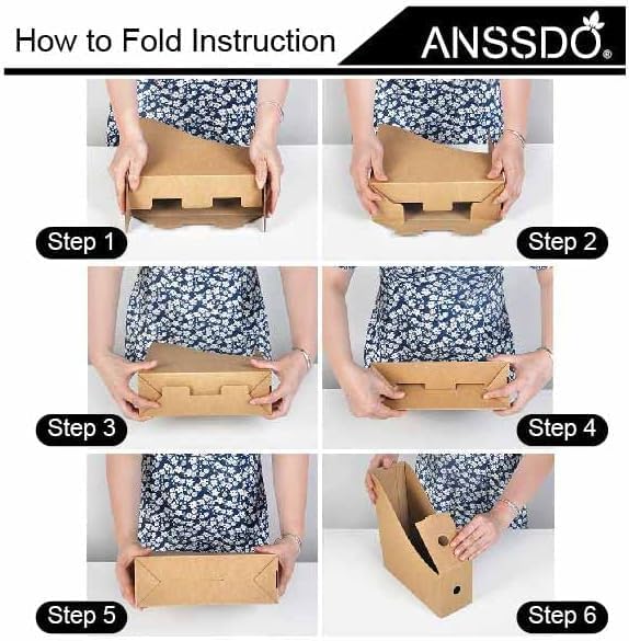ANSSDO 6 Pack Brown Cardboard Magazine Holder Premium Kraft Magazine File Holder Magazine Organizer, Magazine Storage Box, Large Volume Magazine File Organizer as Book Bins or Folder Holder for Desk